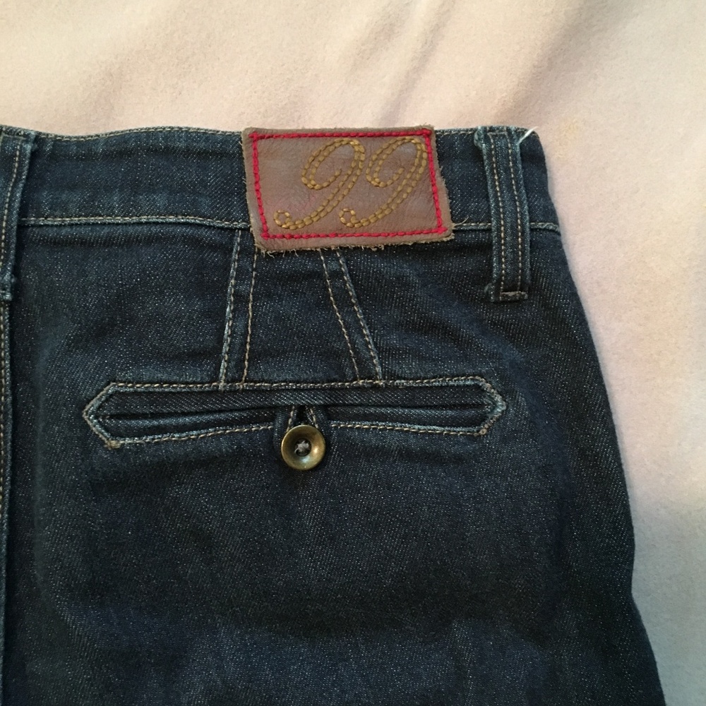 Level 99 Dark Wash Wide Leg Jeans - Picture 3 of 5